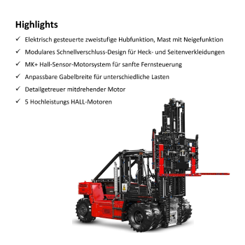 MOULD KING 17045 | Schwerlast-Gabelstapler - rot